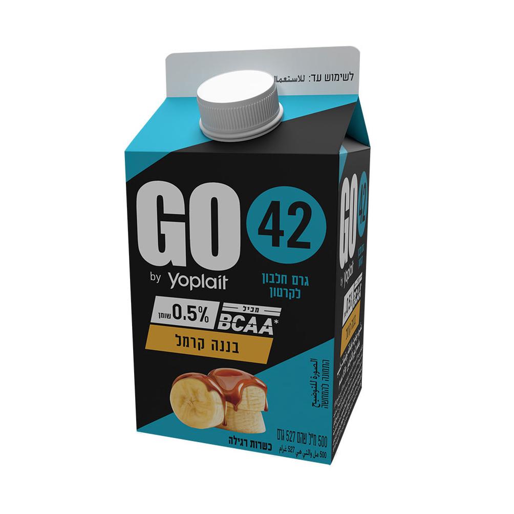 משקה יוגורט חלבון GO בננה קרמל 42 500 מל