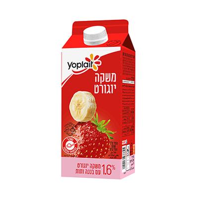 משקה יופלה בקרטון בננה ותות 1.6% 750 מל