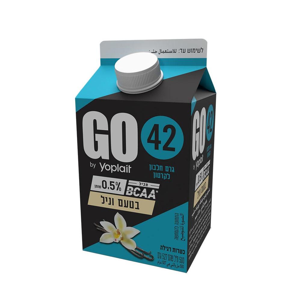 משקה יוגורט חלבון 42 גרם GO וניל 500