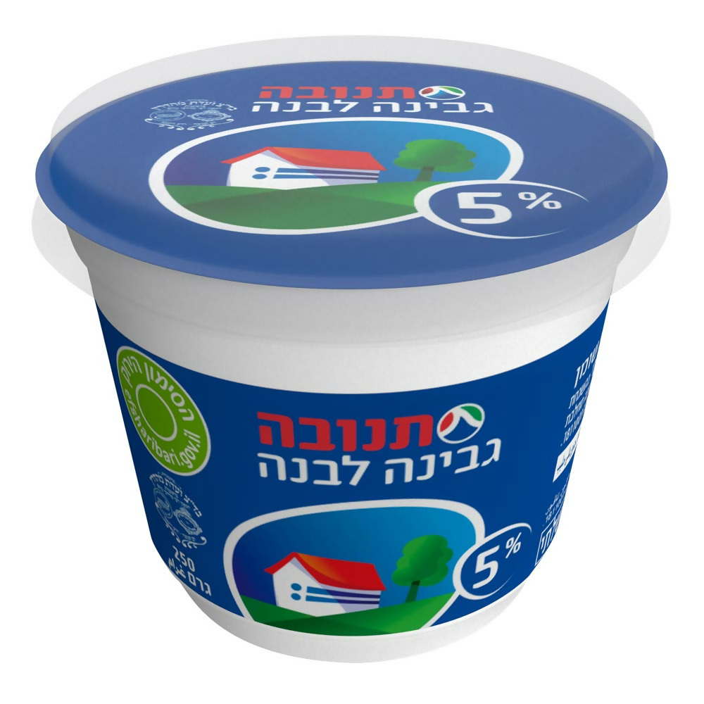 גבינה לבנה תנובה 5% שומן 250 גרם ועדה