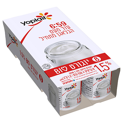 יוגורט יופלה לבן 1.5% 8*150 ג' מארז ועדה