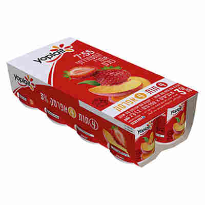 יוגורט יופלה תות אפרסק 3% מארז 8*150 ג'