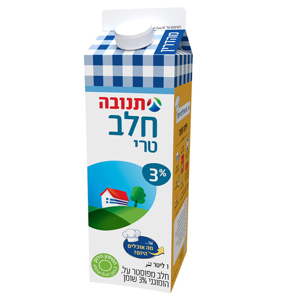 חלב תנובה 3% שומן 1 ל' קרטון ועדה