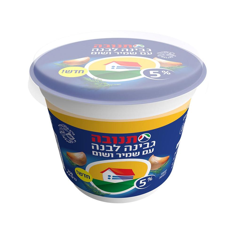 גבינה לבנה תנובה עם שמיר ושום 5% 250 גרם