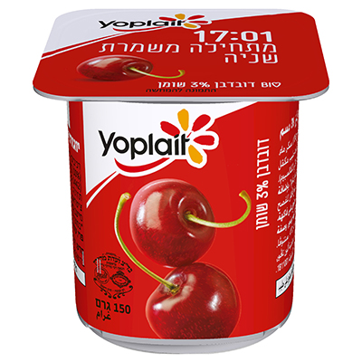 יוגורט יופלה בטעם דובדבן 3% 150 גרם