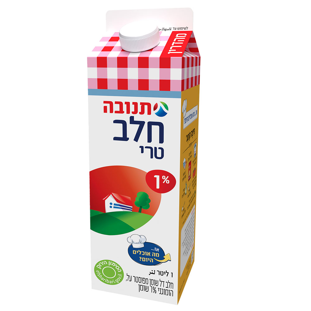 חלב תנובה 1% שומן 1 ל' קרטון ועדה