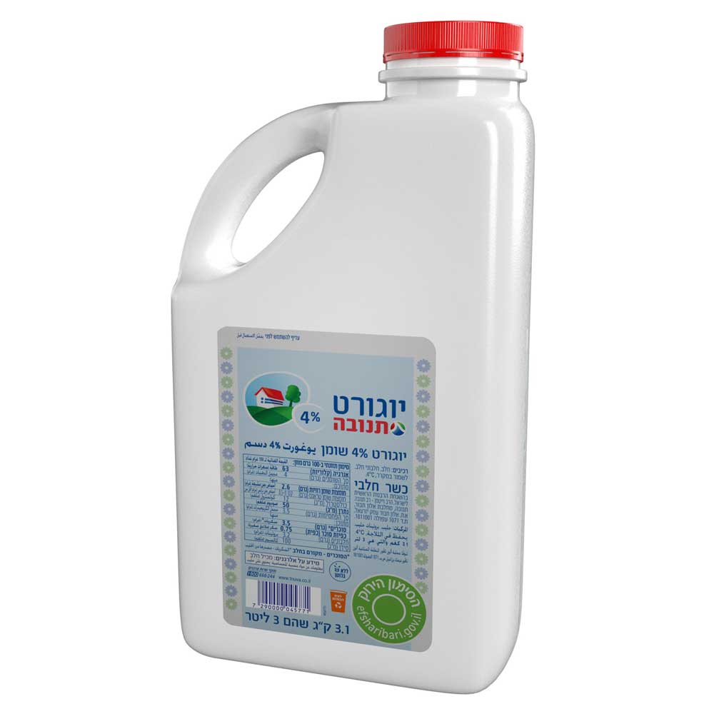 יוגורט תנובה כד 4% שומן 3 ליטר רבנות