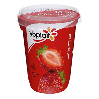 יוגורט יופלה בטעם תות 3% שומן 500 גרם