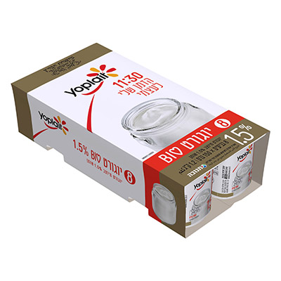 יוגורט יופלה לבן 1.5% 8*150 גרם מארז עדח