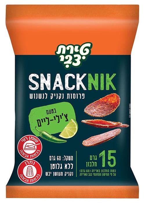 נשנושי סלמי בטעם צ'ילי-ליים 60 גרם