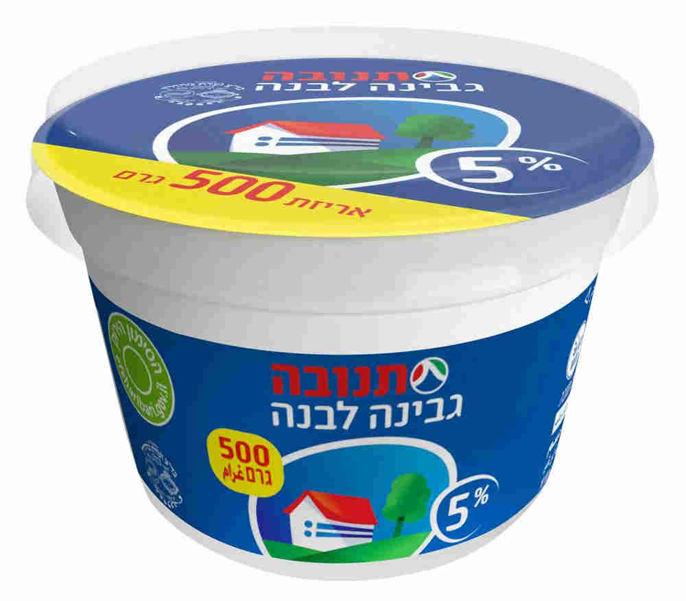 גבינה לבנה תנובה 5% שומן 500 גרם