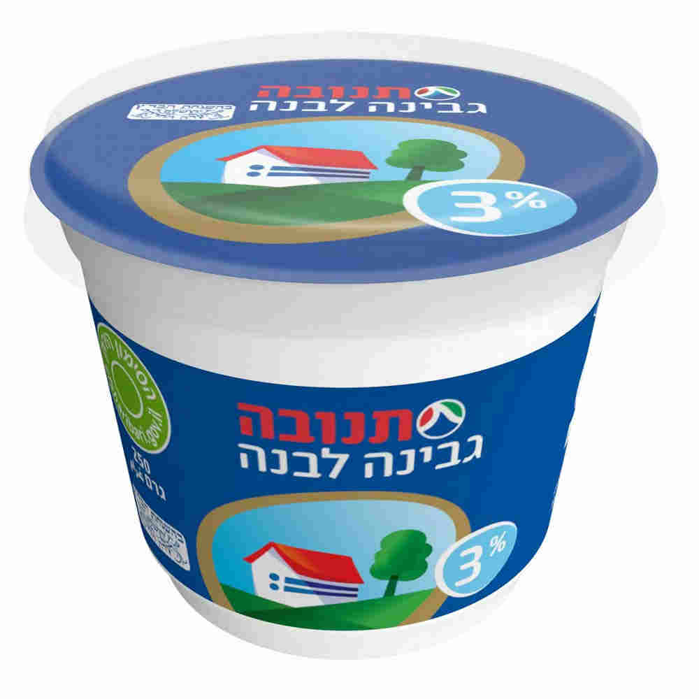 גבינה לבנה תנובה 3% שומן 250 גרם עדח