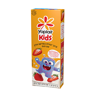 יוגורט יופלה קידס טיוב תות 4% 348 ג'