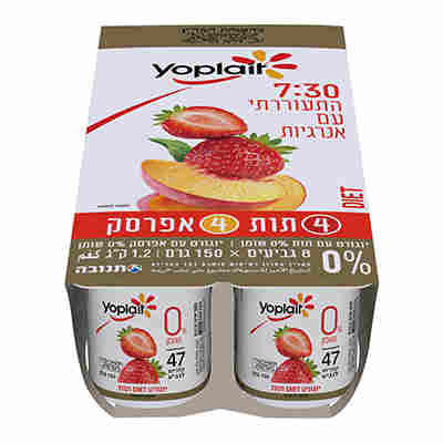 יוגורט דיאט 0% יופלה תות אפרסק מארז עדח
