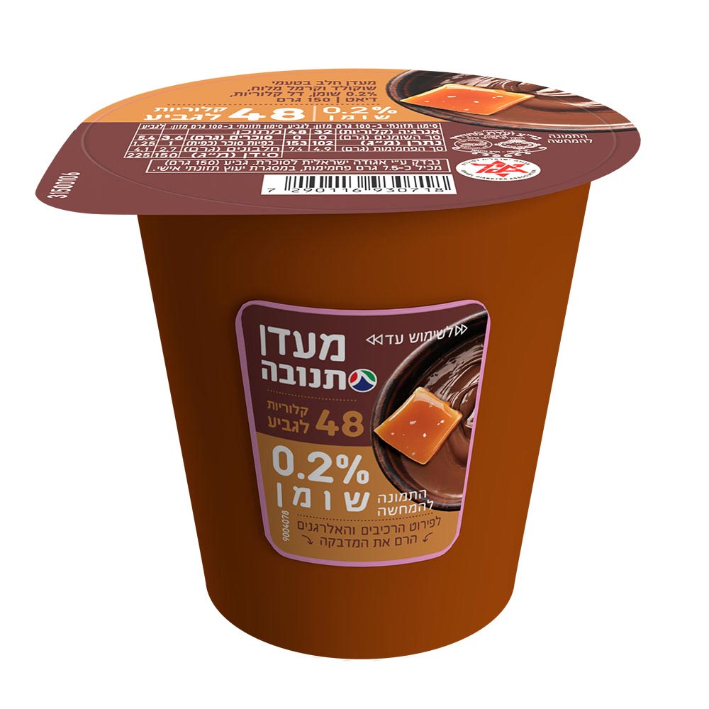 מעדן תנובה דיאט שוקולד וקרמל מלוח 0%