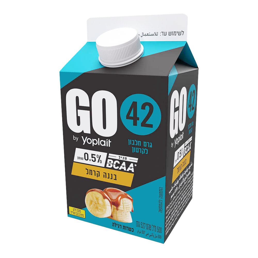משקה יוגורט חלבון GO בננה קרמל 42 500 מל