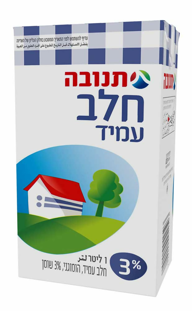 חלב תנובה עמיד 3% שומן 1 ל' קרטון ועדה