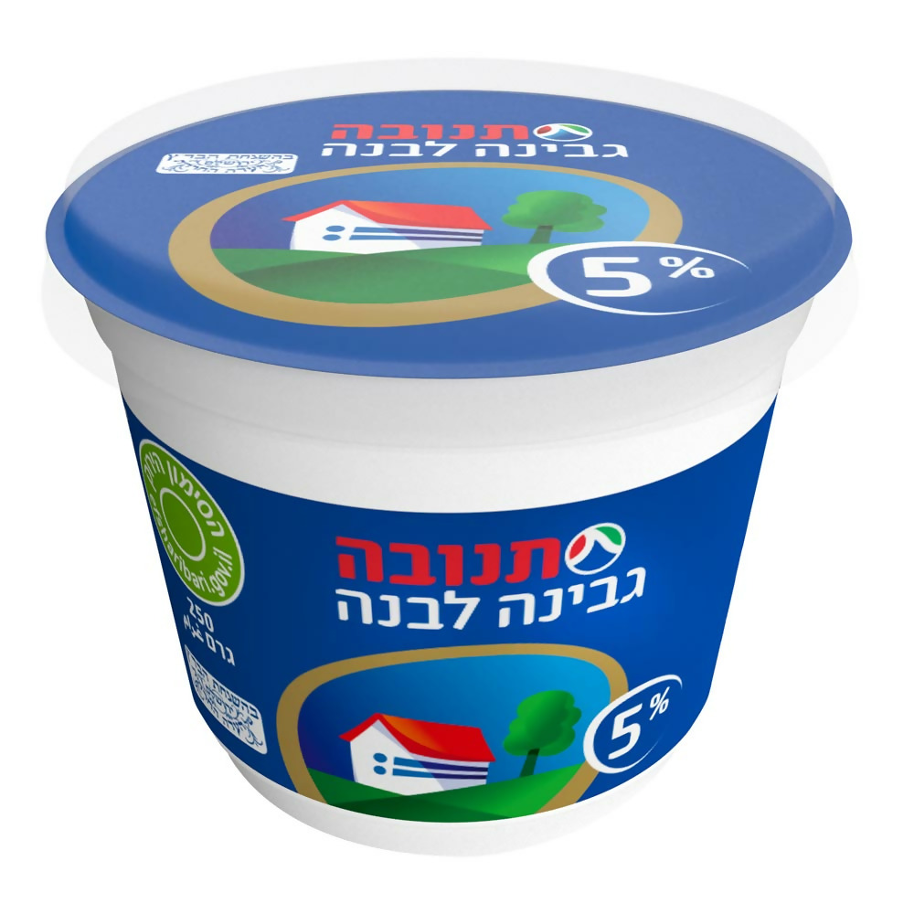 גבינה לבנה תנובה 5% שומן 250 גרם עדח