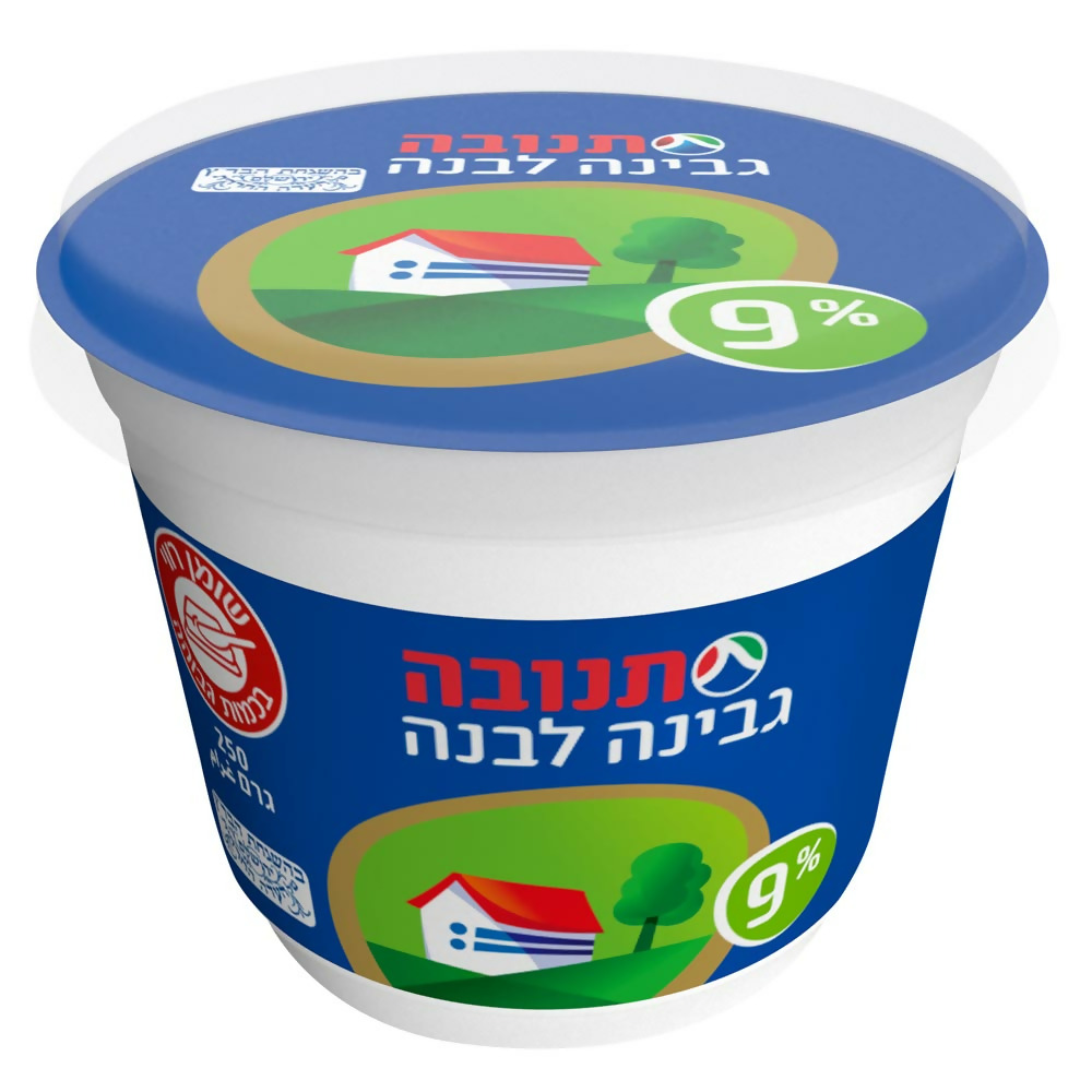 גבינה לבנה תנובה 9% שומן 250 גרם עדח