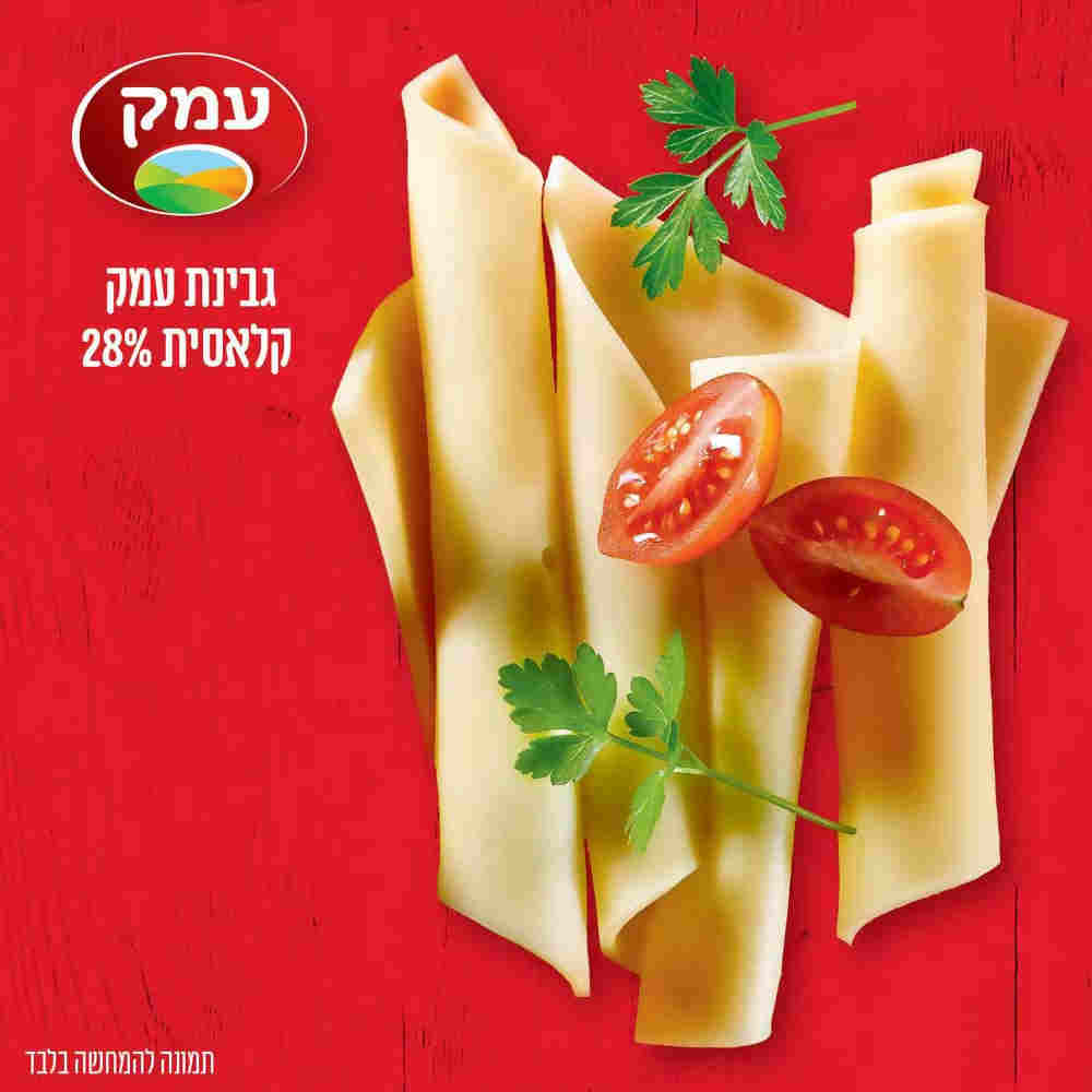 גבינה צהובה עמק מלבני 28% שומן 4.5 קג