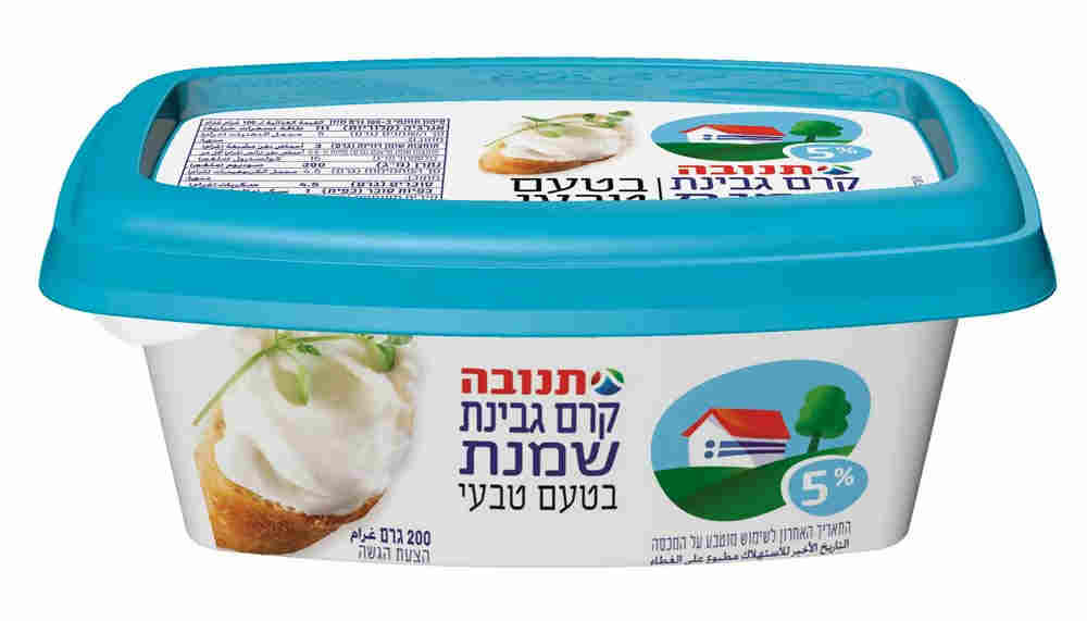 קרם גבינת שמנת תנובה בטעם טבעי 5% 200 ג'