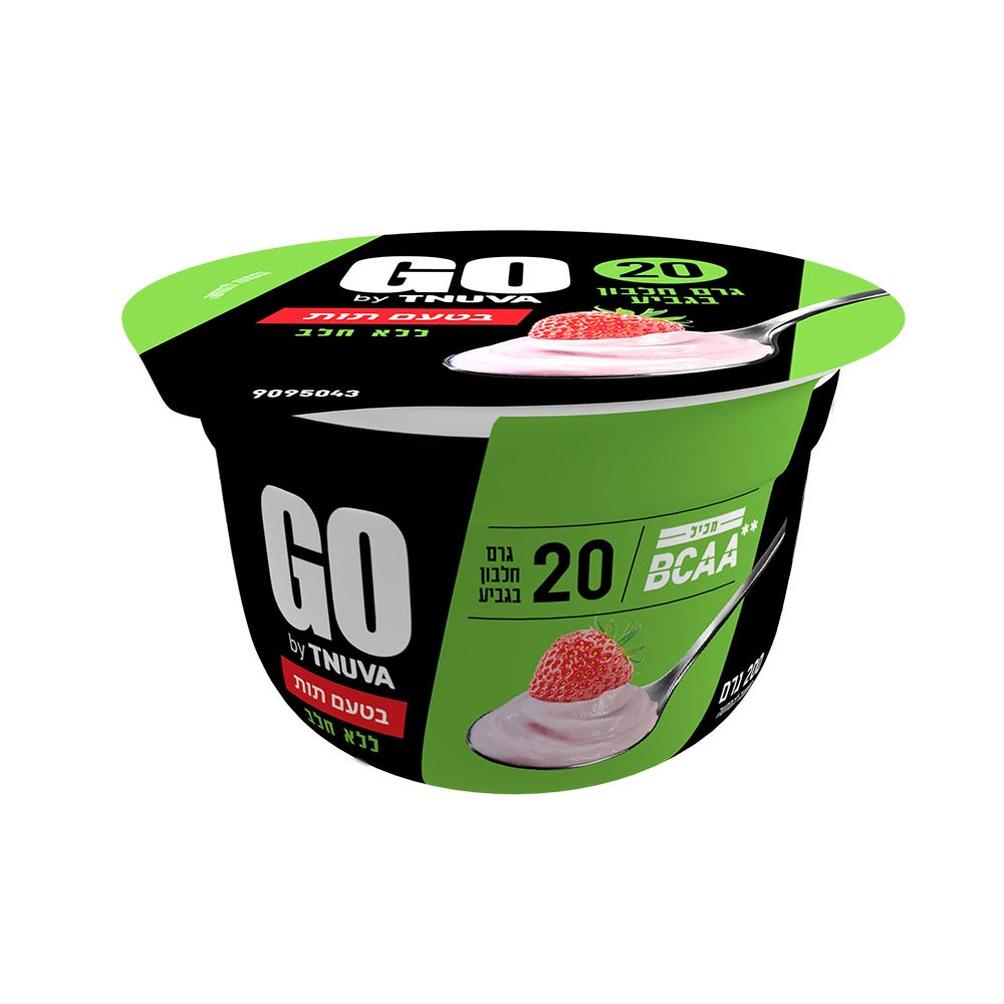 מעדן סויה GO עם 20 ג' חלבון תות 200 ג'
