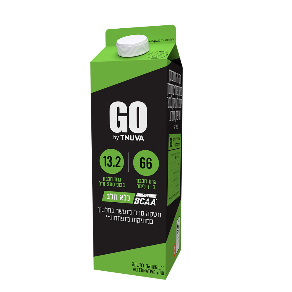 משקה סויה GO במתיקות מופחתת 1 ל'