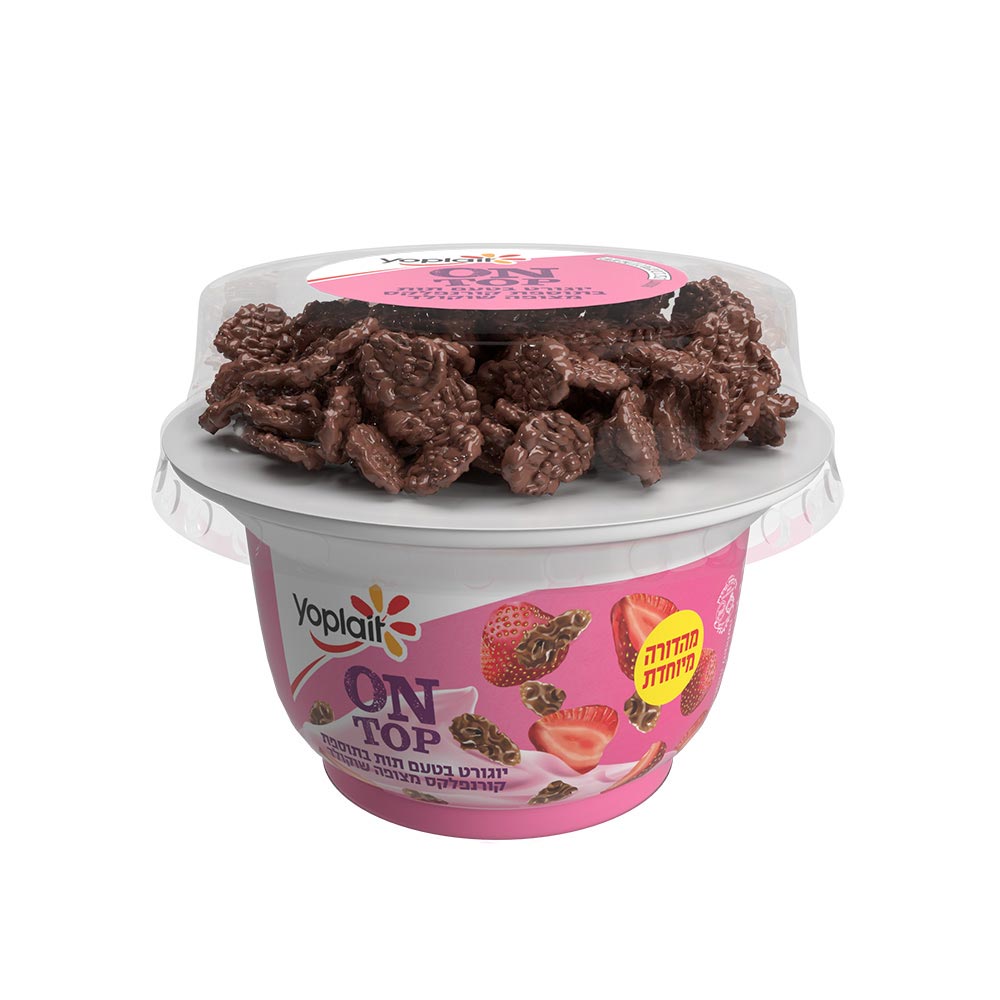 יוגורט יופלה טופ תות קורנפלקס 4.3% שומן