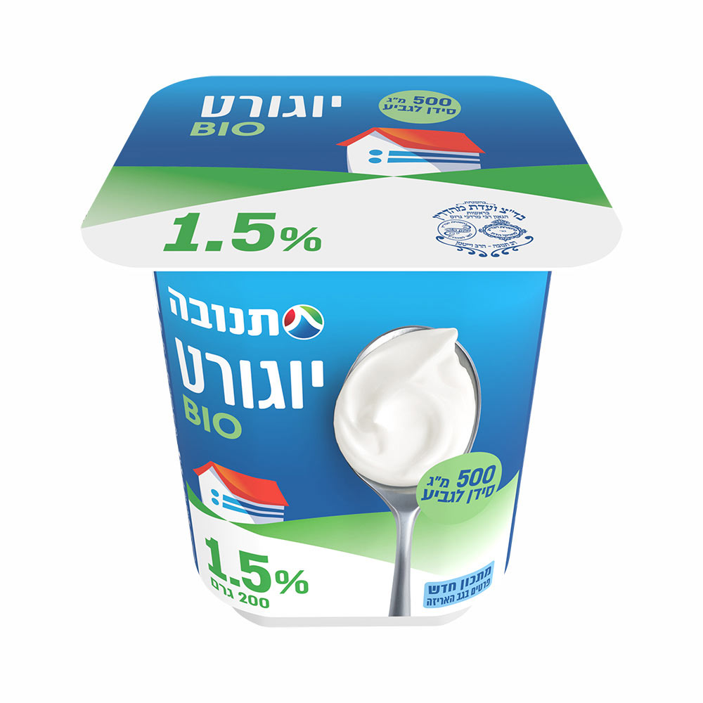 יוגורט תנובה ביו טבעי 1.5% שומן 200 גרם
