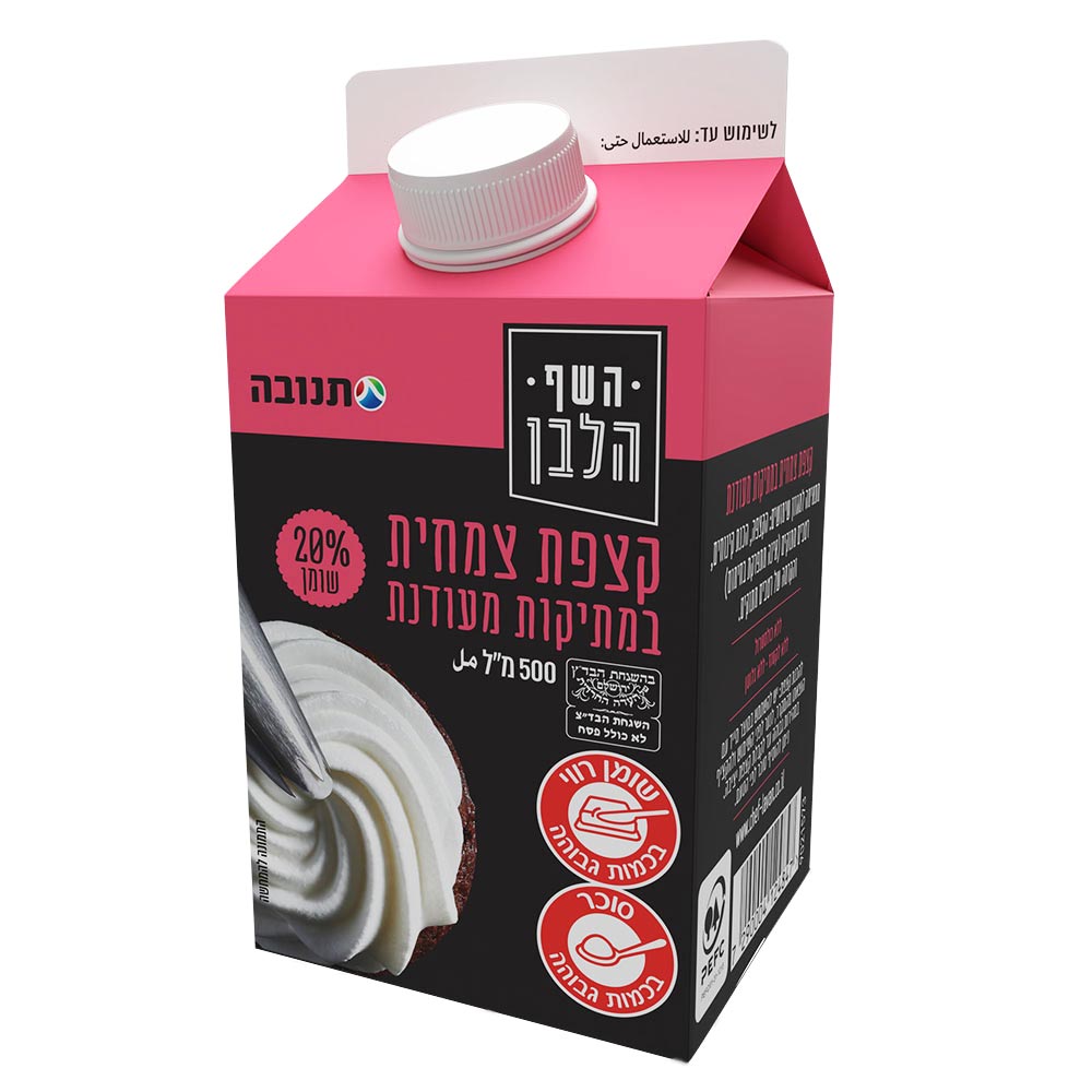 קצפת צמחית 20% שומן השף הלבן 500 מל עדח