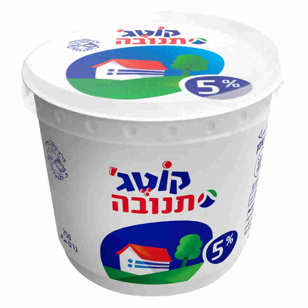קוטג' תנובה 5% שומן 250 ג' ועדה